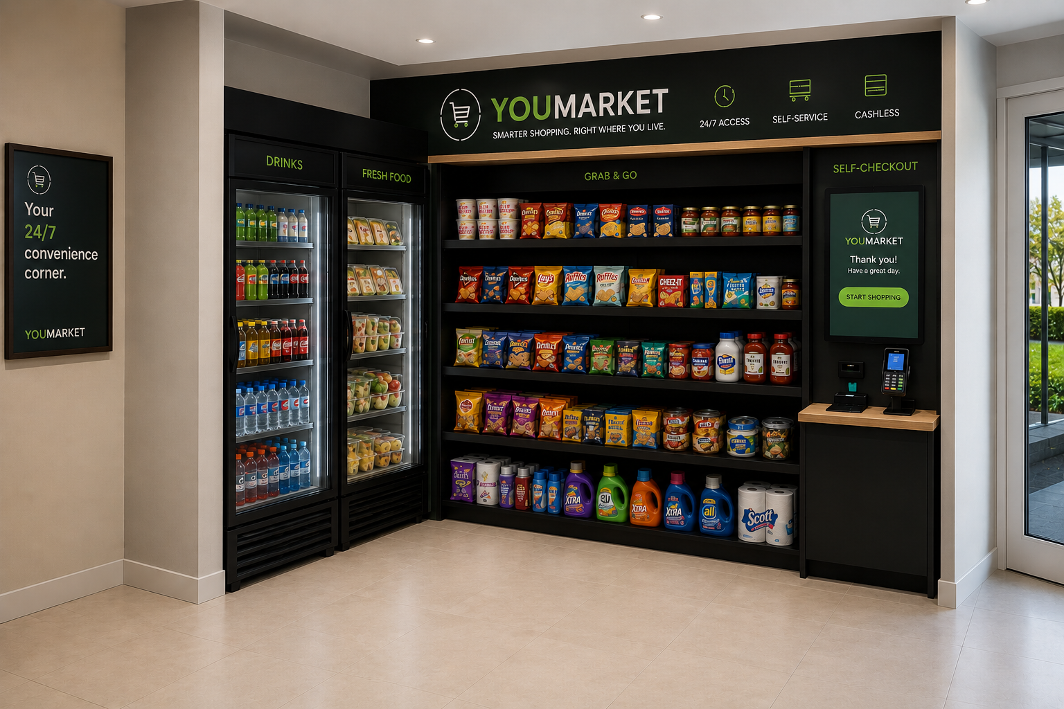 Modern self-service micro market